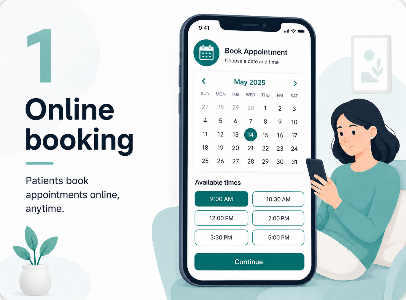 Patient online booking step in XIA