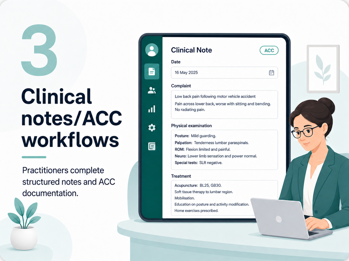 Structured clinical note entry in XIA