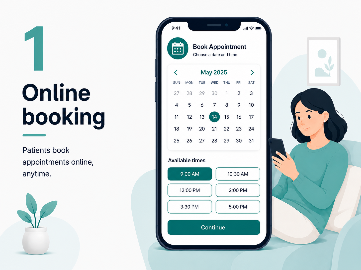 Patient online booking step in XIA