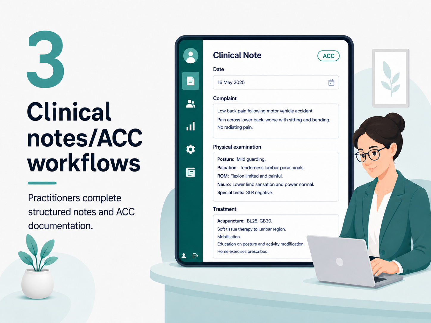 Structured clinical note entry in XIA
